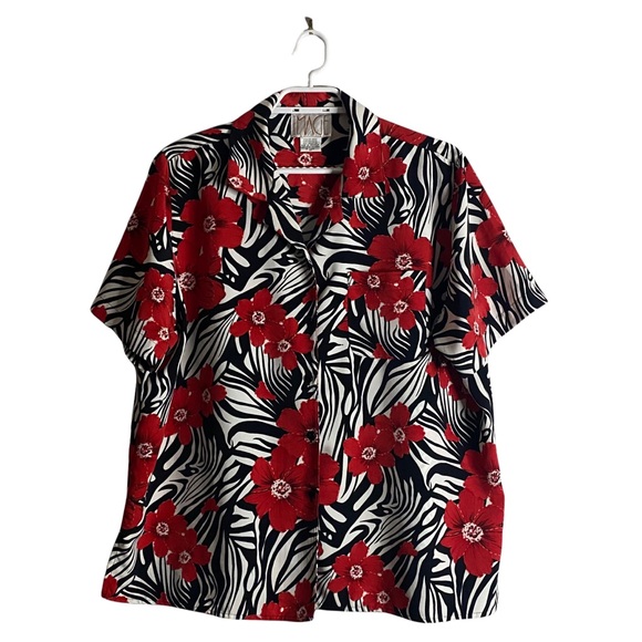 Image Other - Image Vintage Floral Short Sleeve Button Down Shirt